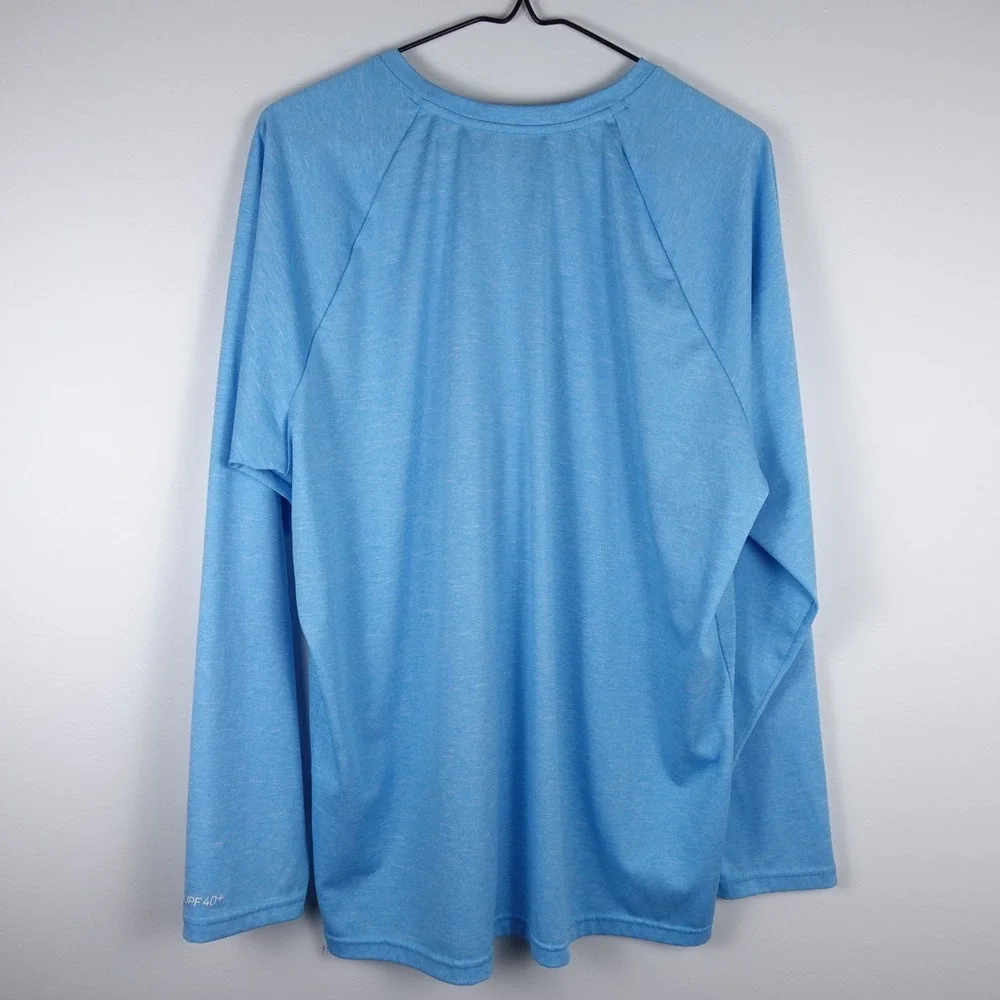 Nike Swim Dri-Fit Men's Long Sleeve Rash Guard Shirt Blue UPF 40+ Size L